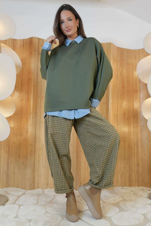 Soft Tech Batwing Top Khaki /5=